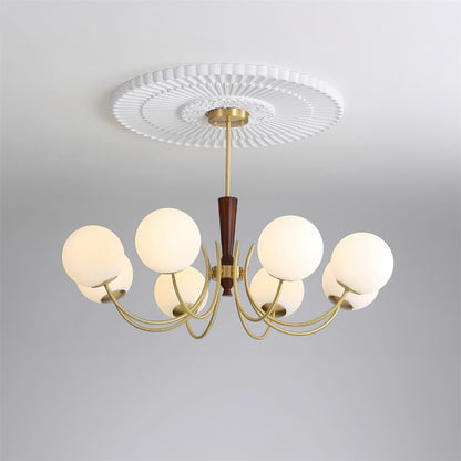 Élodie Rocky Wood & Glass Adjustable Chandelier