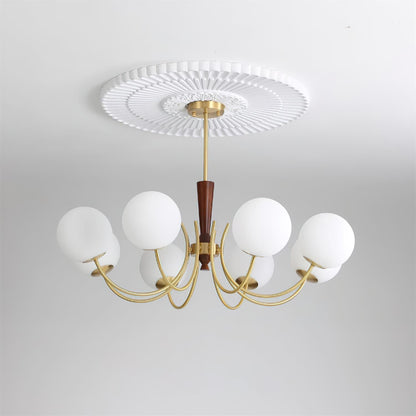 Élodie Rocky Wood & Glass Adjustable Chandelier