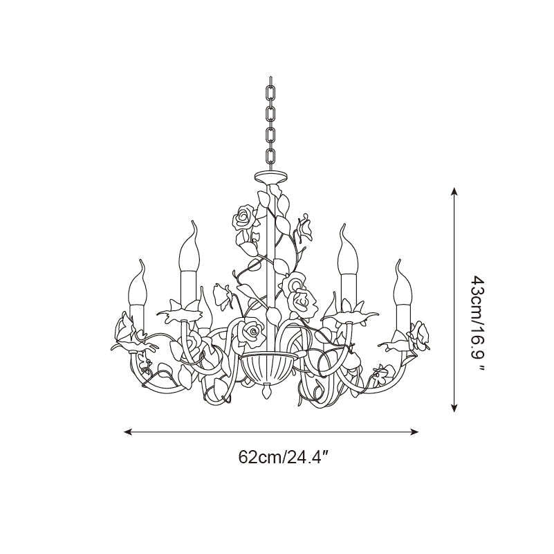 Amélie Rose Flowers Chandelier