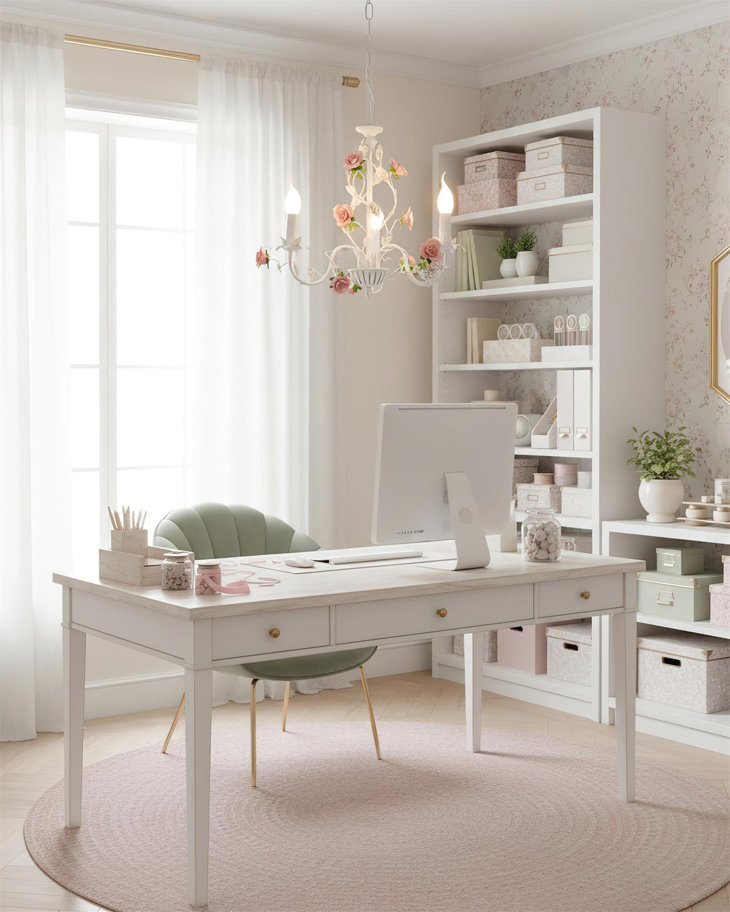 Amélie Rose Flowers Chandelier