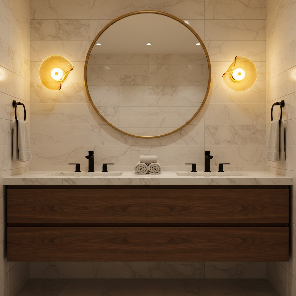 Amélie Round Nebulae Wall Light Glass and Metal LED Lighting