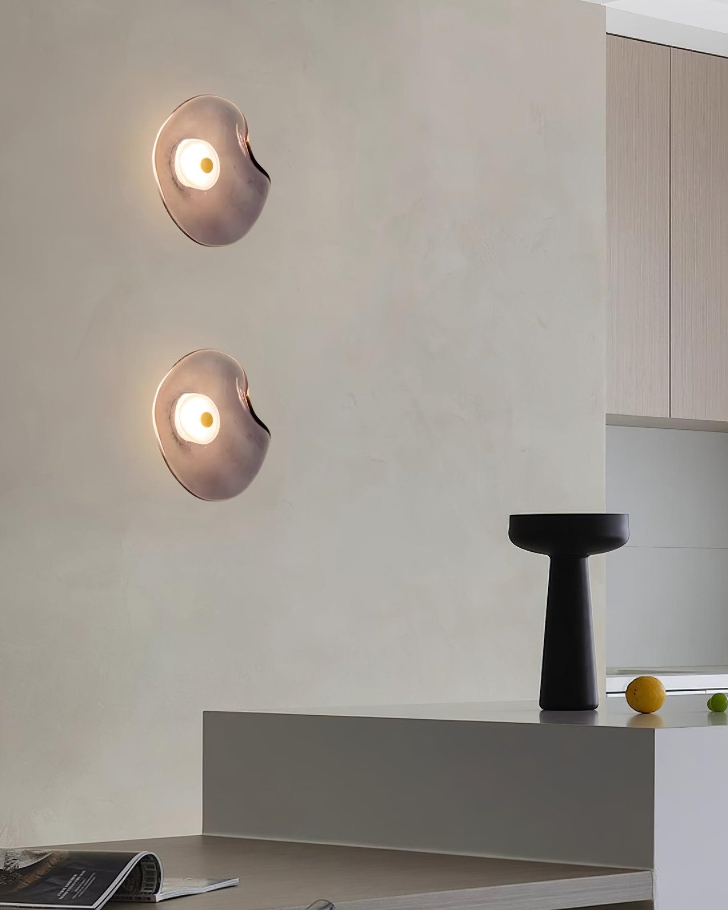 Amélie Round Nebulae Wall Light Glass and Metal LED Lighting