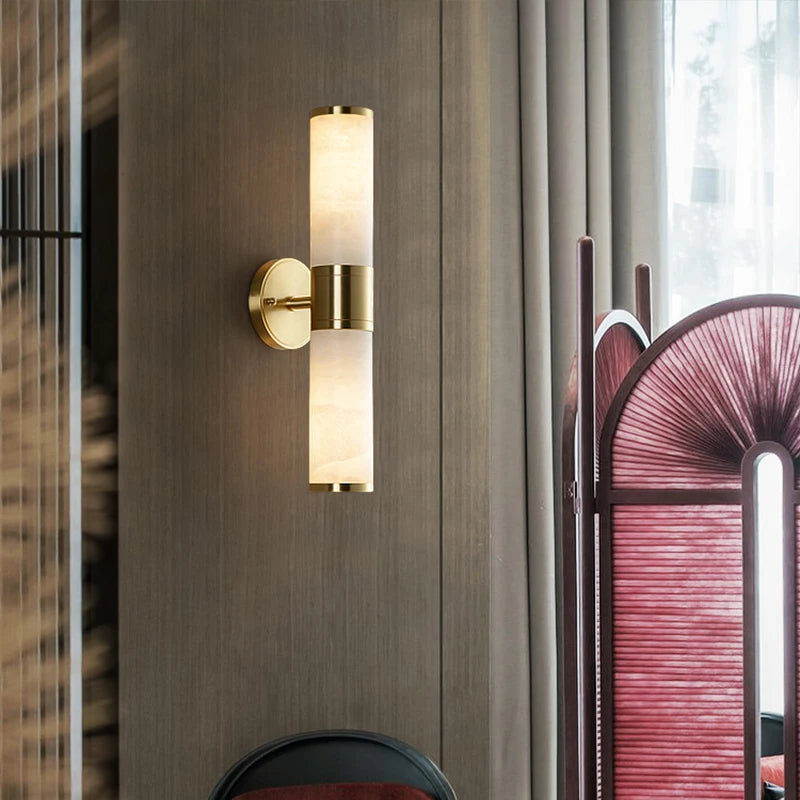 Elise Modern Marble Alabaster Wall Sconce Luxury Bedroom Light
