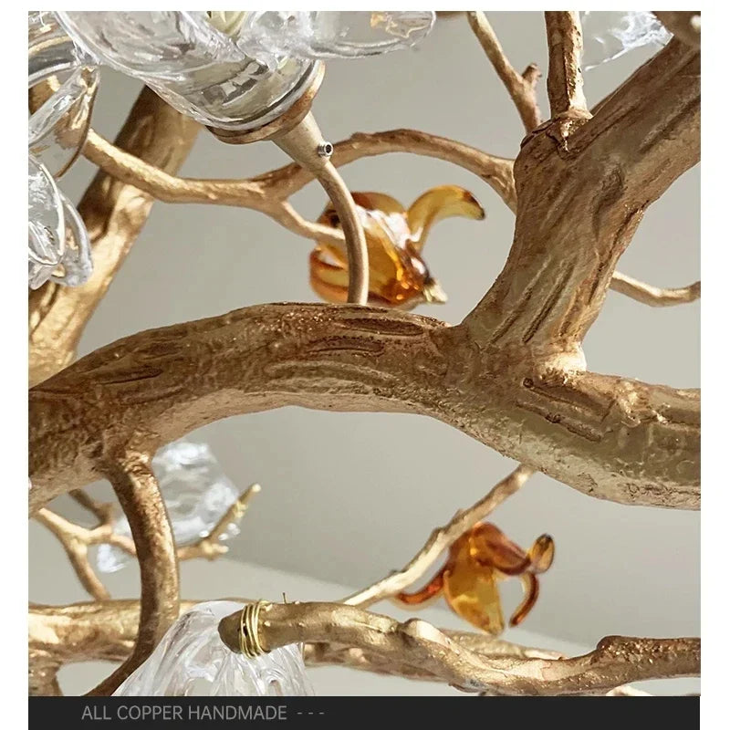 Luxus-Kupfer-Ast-Glas-Pendelleuchter