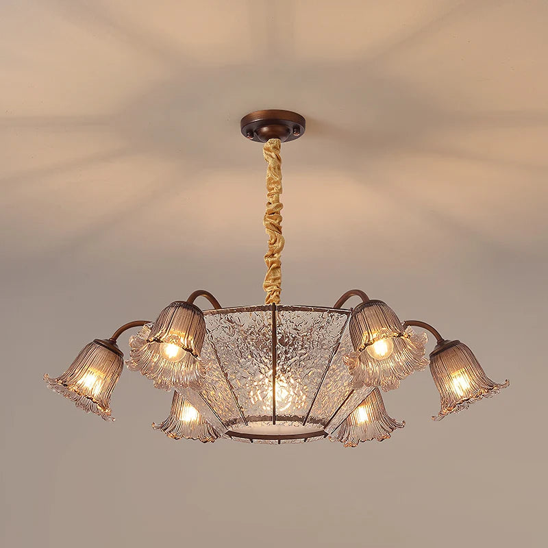 Vintage Blumen Glas LED Pendelleuchter
