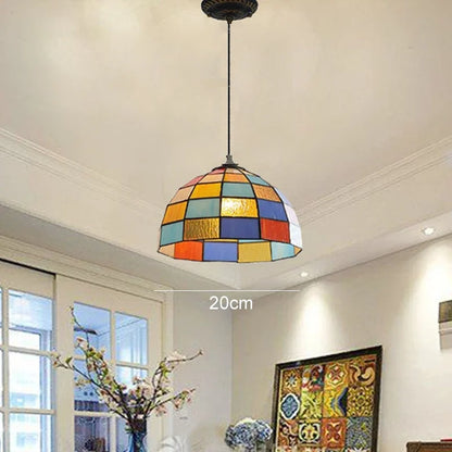 Colette Tiffany bunte Glas-Pendelleuchte mediterran
