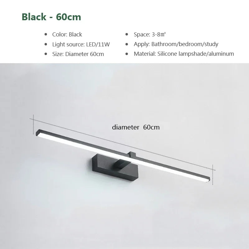 Élise Moderne LED Badezimmer-Wandleuchte 3-Farben-Licht