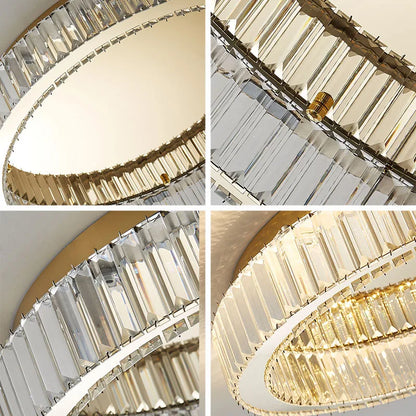 Juliette Moderner Runder Deckenleuchter mit goldenen Kristallen und LED-Beleuchtung