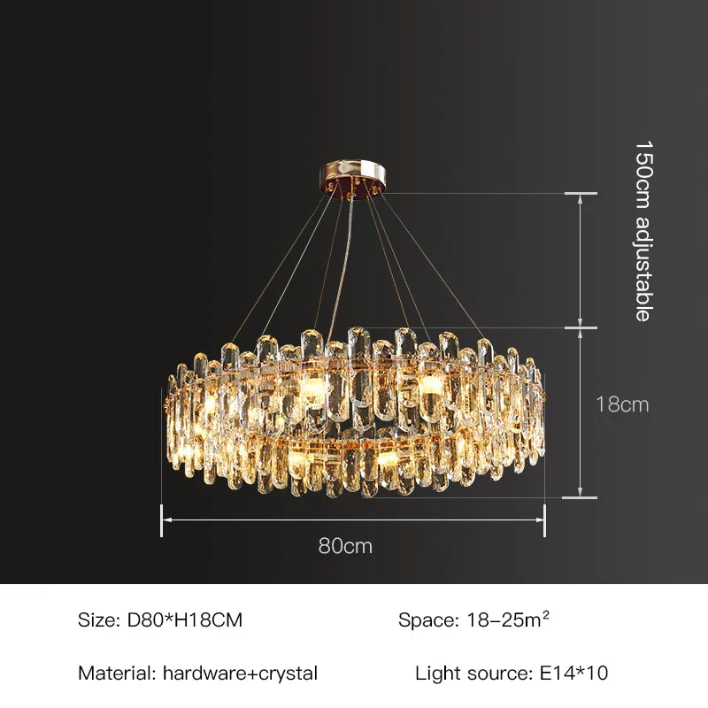 Genevieve Modern Crystal Glass Chandelier