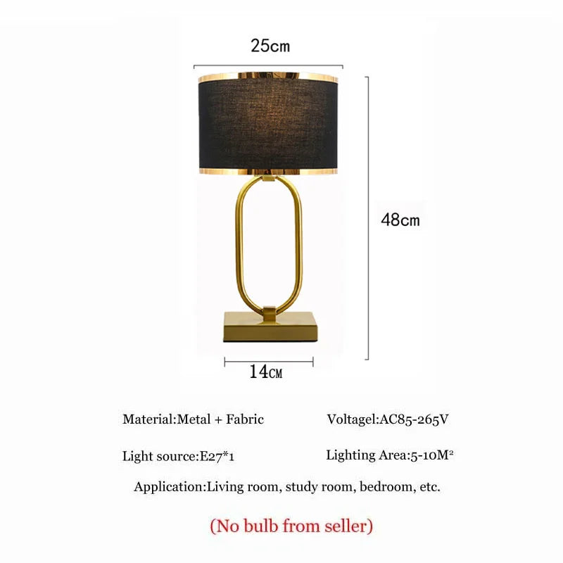 Sophie European Cloth Shade Bedside Lamp E27 Modern Luxury Desk Light