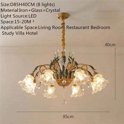 Französische Retro-Kristall-Pendelleuchte für Wohnzimmer und Restaurant