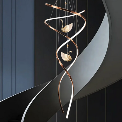 Celestine Wendel-Schwan LED-Treppen-Kronleuchter