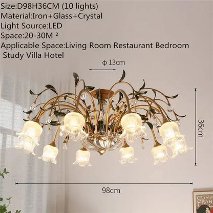 Französische Retro-Kristall-Pendelleuchte für Wohnzimmer und Restaurant
