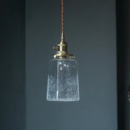 Élise Vintage Cracked Glass Copper LED Pendant Lamp Loft Style