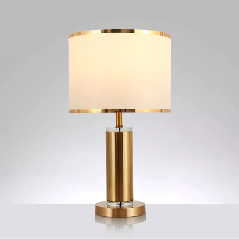 Amélie nordische Kristall-Stoff-Tischlampe E27 warmes Schlafzimmerlicht