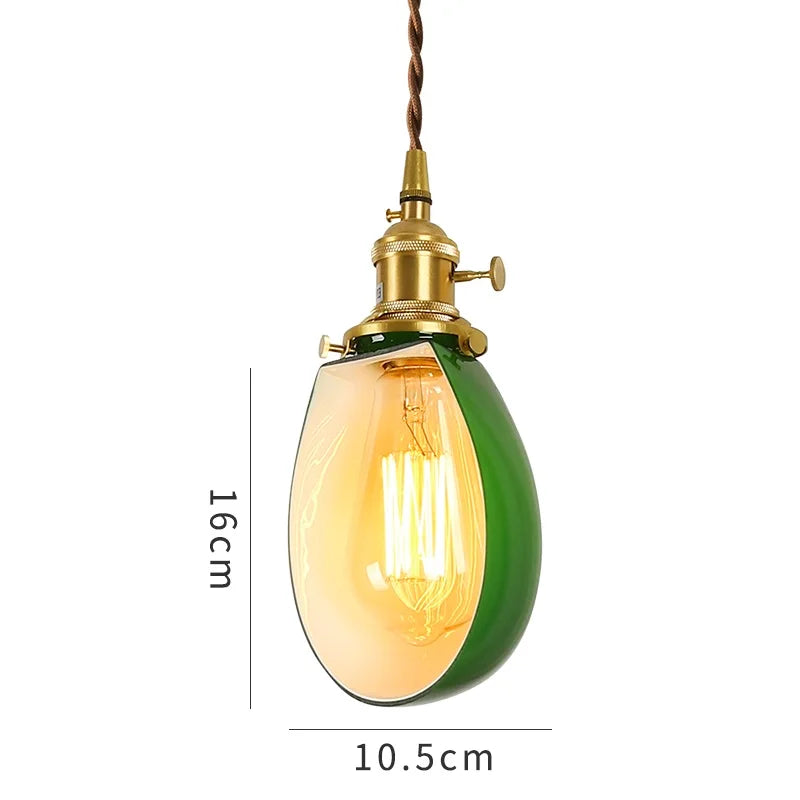 Amélie Vintage Green Glass Pendant Light