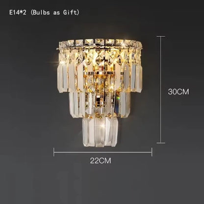Isabelle Crystal Rectangle Pendant Light Luxury Gold Ceiling Lamp