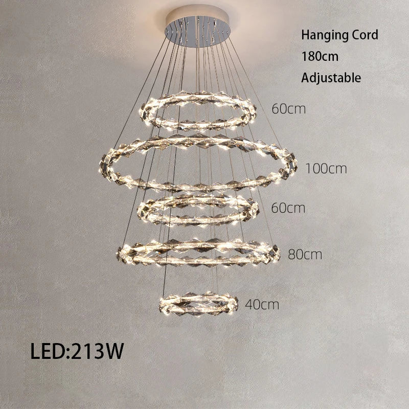 Élodie 2025 Moderner Ring Kristall LED Dimmbare Deckenleuchte Silber Dekor Lampe