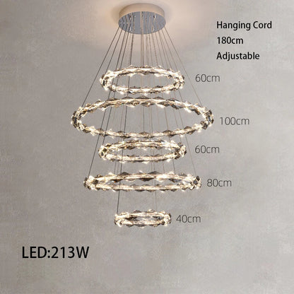 Élodie 2025 Moderner Ring Kristall LED Dimmbare Deckenleuchte Silber Dekor Lampe