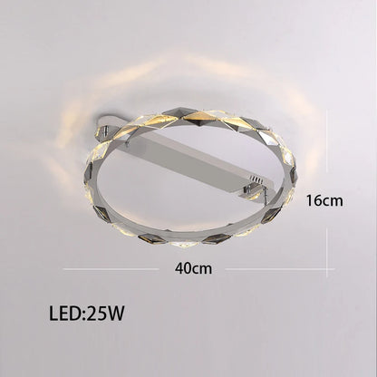 Élodie 2025 Moderner Ring Kristall LED Dimmbare Deckenleuchte Silber Dekor Lampe