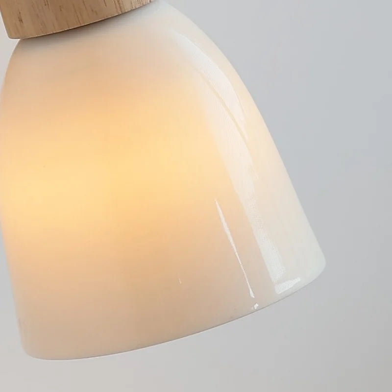 Chloé Ceramic Wall Light with Wood Accent