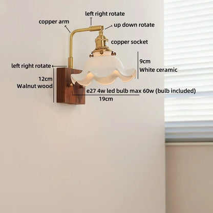 Amélie Vintage Ceramic Flower Wall Light