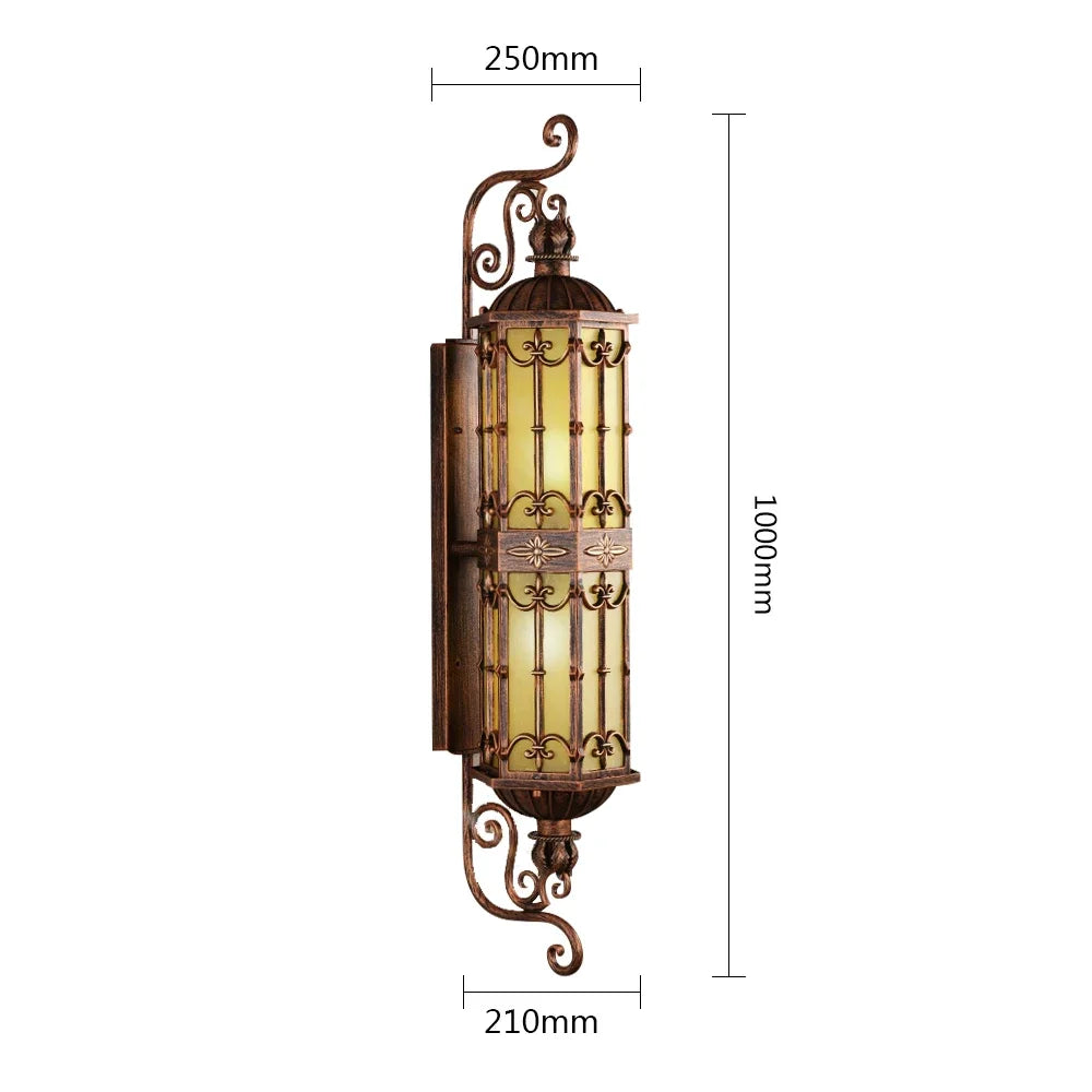 Camille Retro Gold Wasserdichte Aluminium LED Außenwandleuchte E27