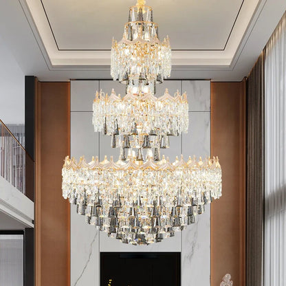 Isabelle Luxuriöser Duplex-Kristall-Kronleuchter für Villen-Hallenlicht
