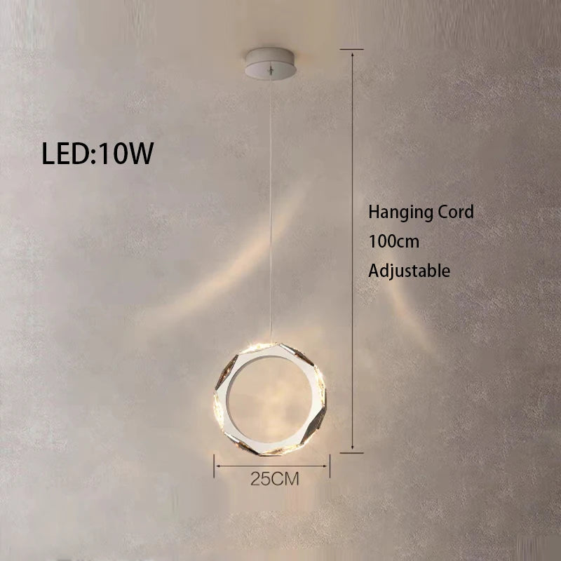 Élodie 2025 Moderner Ring Kristall LED Dimmbare Deckenleuchte Silber Dekor Lampe