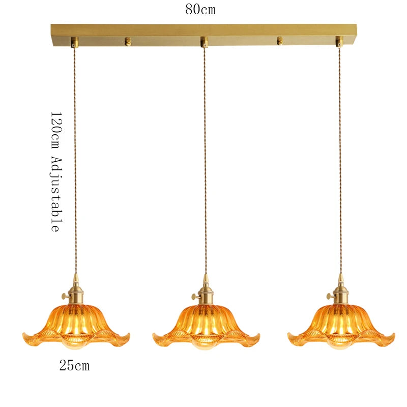 Valérie Vintage Art Deco Pendelleuchte aus Buntglas