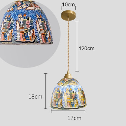 Isabelle Shell Glass Pendant Light Art Deco Bedside Lamp