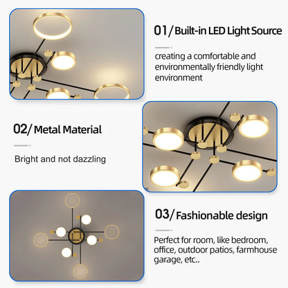 Auriane Nordic Gold Schwarz LED Deckenpendelleuchte