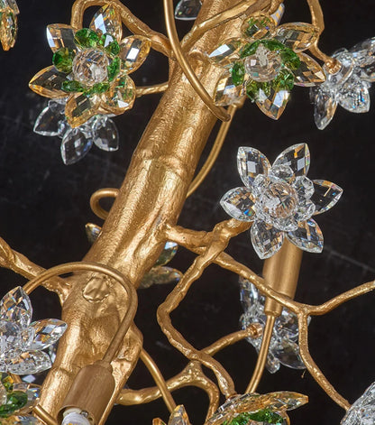 Solid Brass Branch Crystal Chandelier