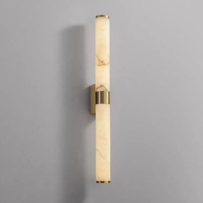 Camille Wandleuchte aus spanischem Marmor, Gold und Kupfer mit zylindrischem Schirm