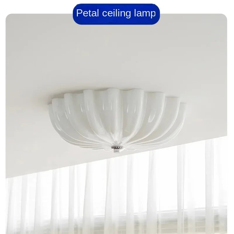 Éloise Medieval Cream Glass Pumpkin Ceiling Light