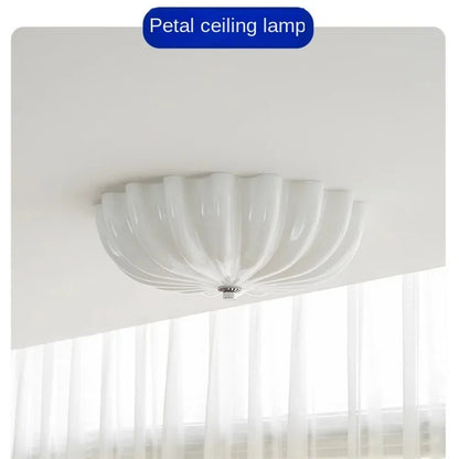 Éloise Medieval Cream Glass Pumpkin Ceiling Light