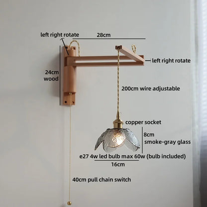 Élise Glasblumen Wandleuchte Flexibler Arm Nordisch