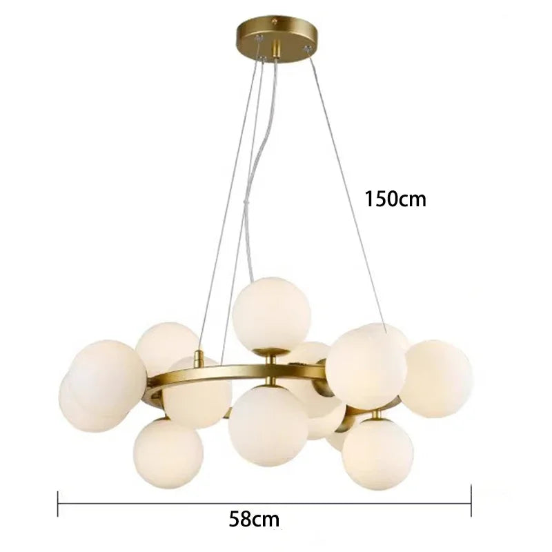 Sophie Glass Bubble Pendant Chandelier for Modern Living Spaces