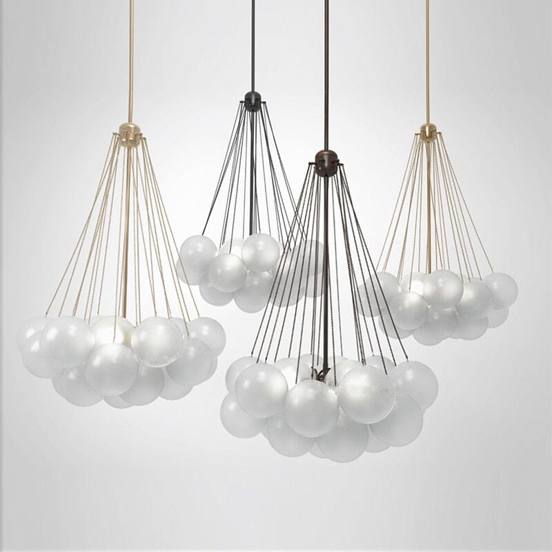 Inès Minimalist Frosted Globe Chandelier