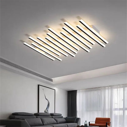 Élodie Minimalistische schwarze Linien-LED-Deckenleuchte, verstellbar