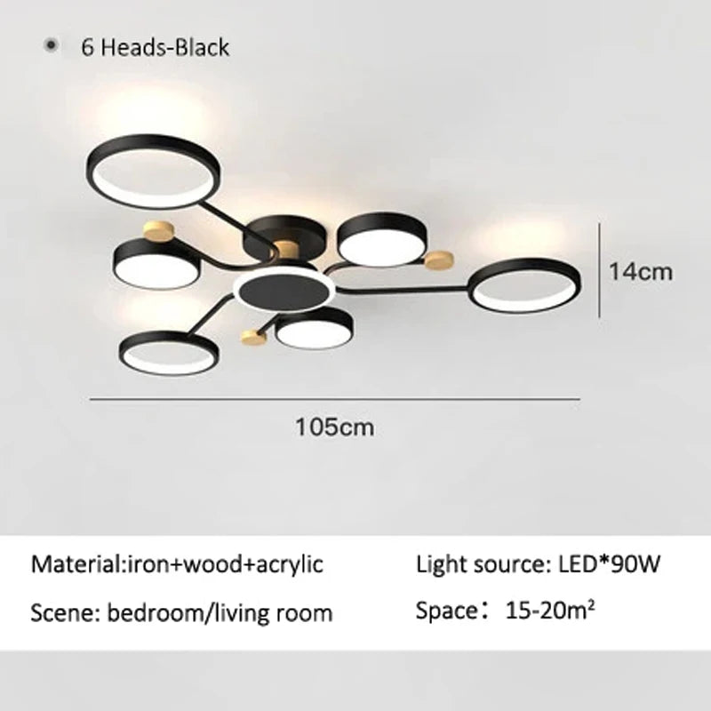 Céline Moderne Multi-Licht LED-Deckenleuchte