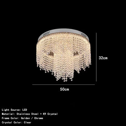 Camille Crystal Tassel Staircase Chandelier Luxury Ceiling Light