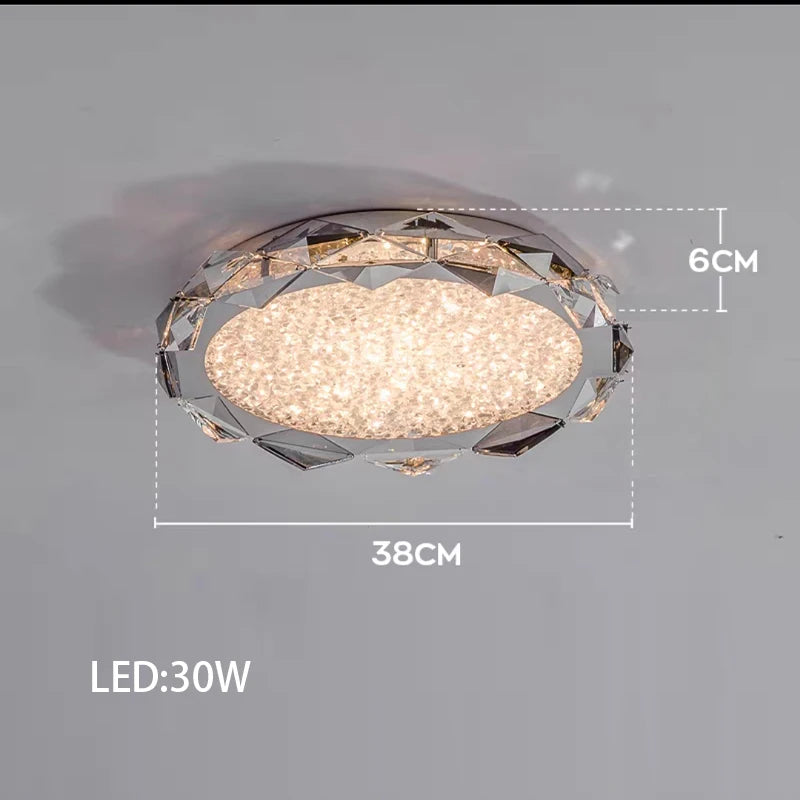 Élodie 2025 Moderner Ring Kristall LED Dimmbare Deckenleuchte Silber Dekor Lampe