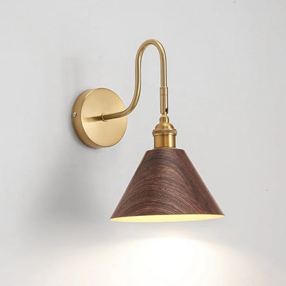 Wandleuchte Élise aus drehbarem Holz, E27, Retro, zum Lesen