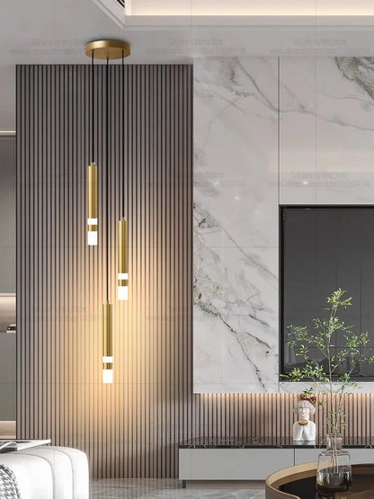 Aurélie Modern Gold LED Staircase Chandelier Light