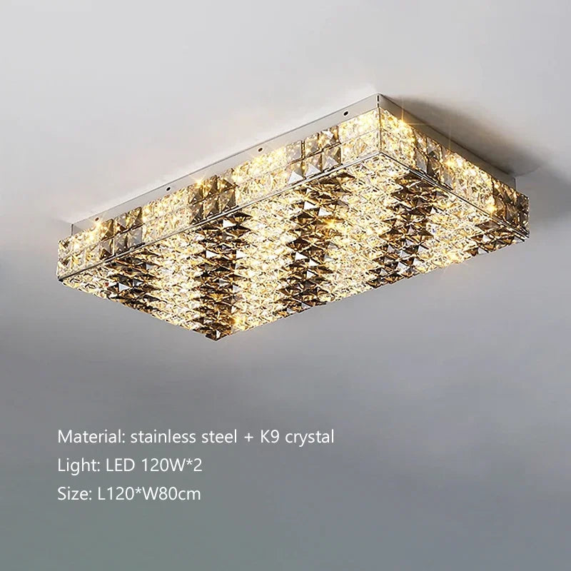 Élodie Moderne Luxus K9 Kristall LED Deckenlampe für Wohn-, Esszimmer, Schlafzimmer, Zuhause, Innenbeleuchtung