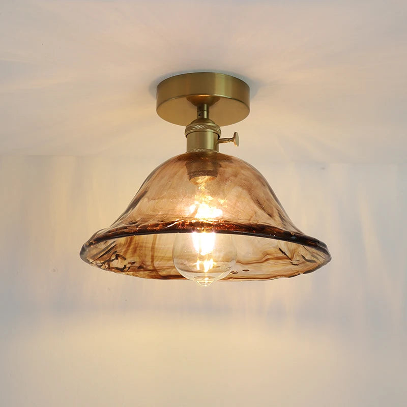 Éloise Amber Glas Kupfer Deckenleuchte