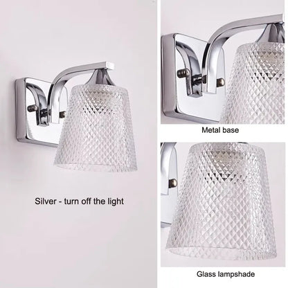Élise Moderne Glaswandleuchte E27 Schalter Nachttisch LED Wandlampe