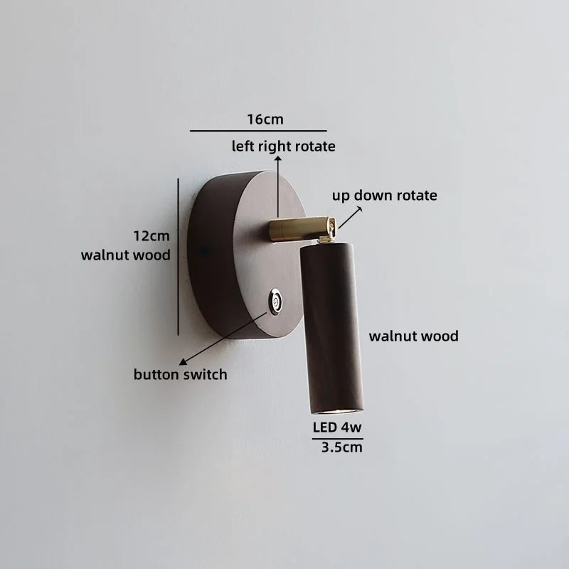 Élise Nordic Ash Wood LED Wall Lamp Pull Chain E27