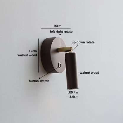 Élise Nordic Ash Wood LED Wall Lamp Pull Chain E27